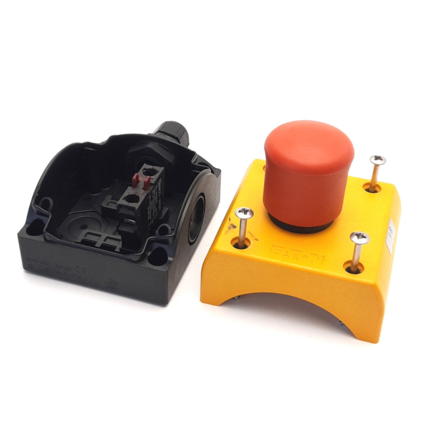 Used Eaton M22-PV/KC11/IY Enclosed Pushbutton Switch E-Stop, 1NC, 500V AC Max