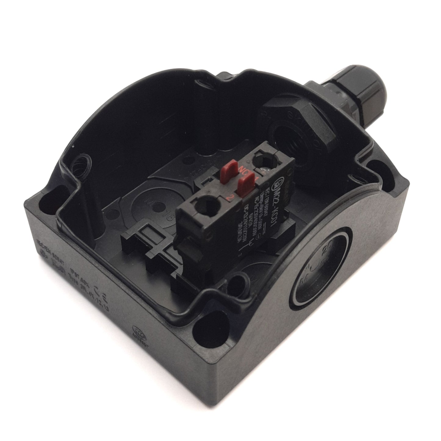 Used Eaton M22-PV/KC11/IY Enclosed Pushbutton Switch E-Stop, 1NC, 500V AC Max