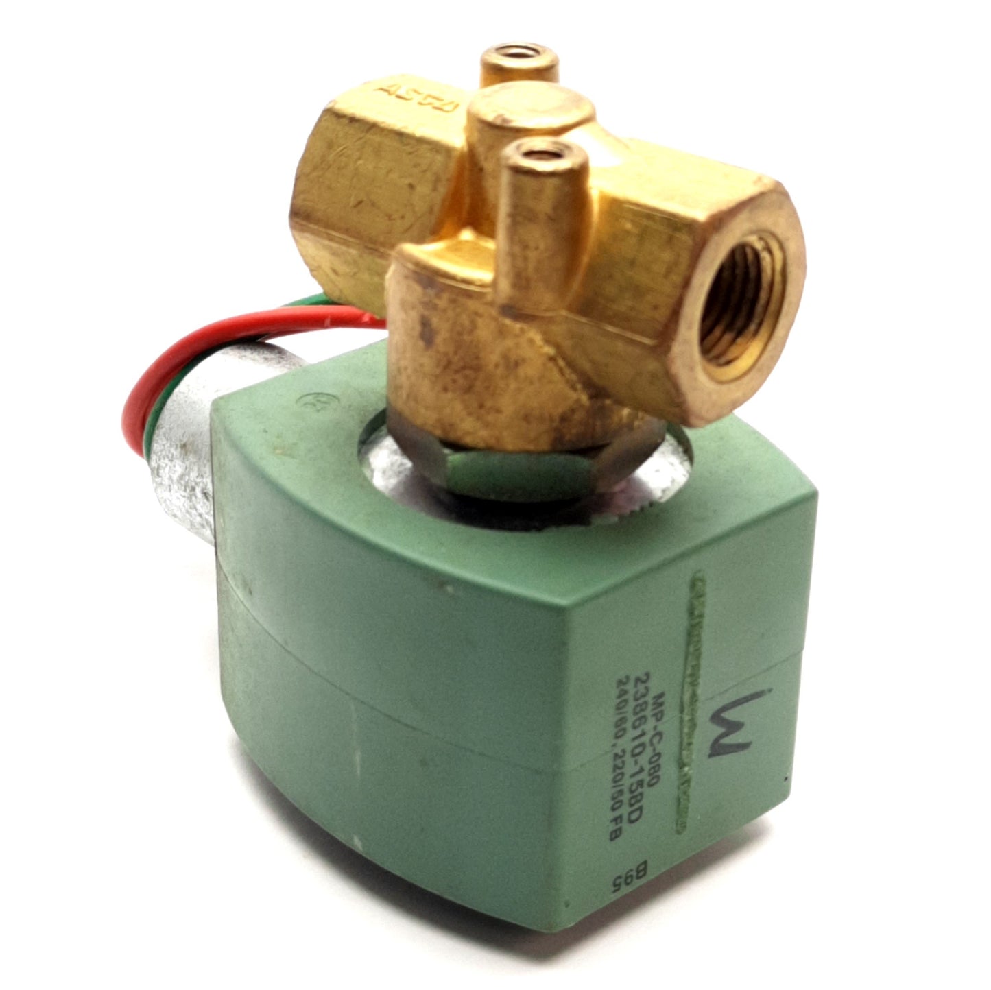 Used Asco 8263G205LT Solenoid Valve 100 Psi Cryo, 1/4" NPT, 240v AC Coil 17.1W