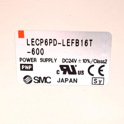 Used SMC LECP6PD-LEFB16T-600 Stepper Motor Controller, 24VDC, PNP Parallel I/O