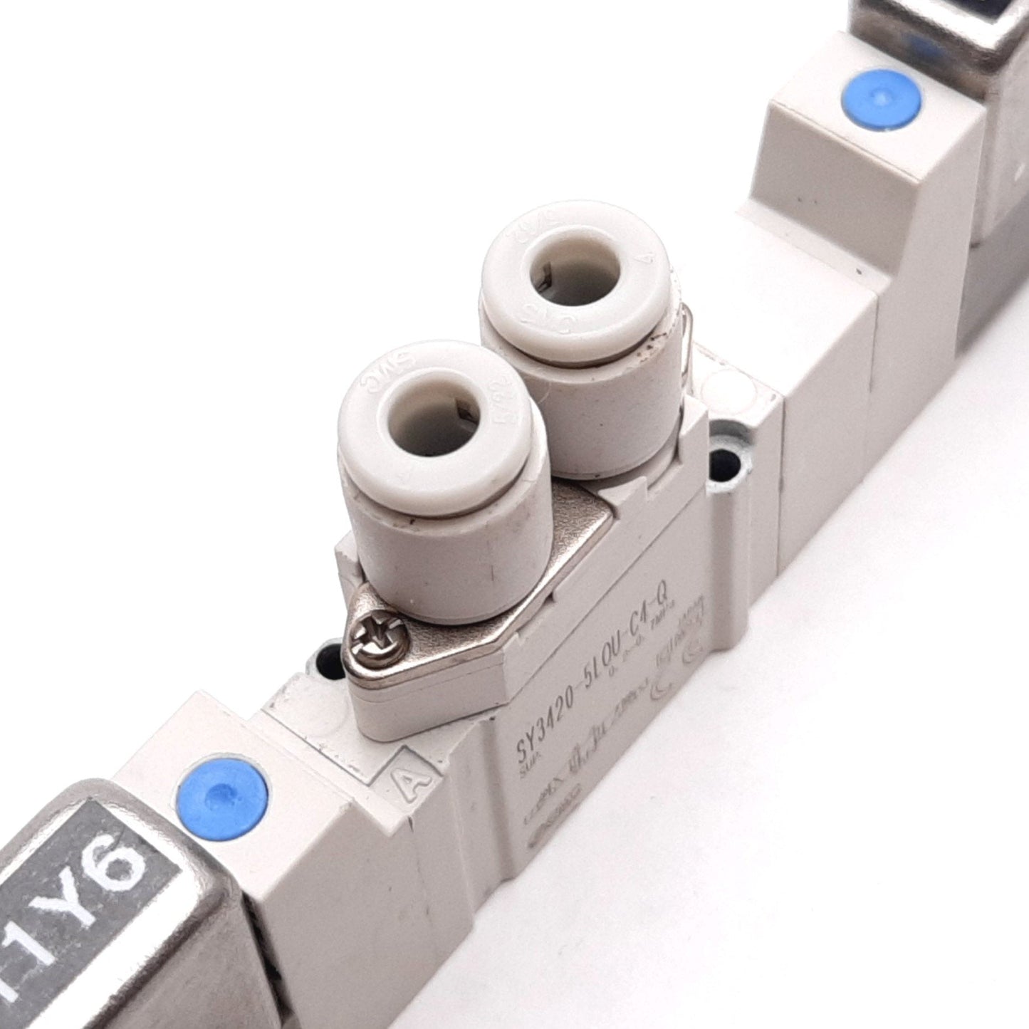 Used SMC SY3420-5LOU-C4-Q Solenoid Valve, 3-Position 5-Port, 24VDC, 0.2-0.7MPa