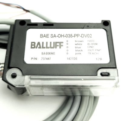Used Balluff BAE00NE / SA-OH-035-PP-DV02 Sensor Amp 10-30V DC, PNP NO/NC, 2m Cable