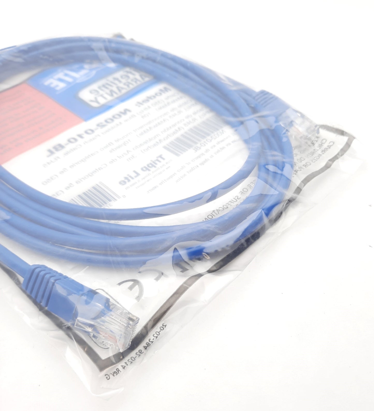 New Lot of 5 Tripp Lite N002-010-BL Cat5e Ethernet Cable RJ45 Male to Male 10Ft