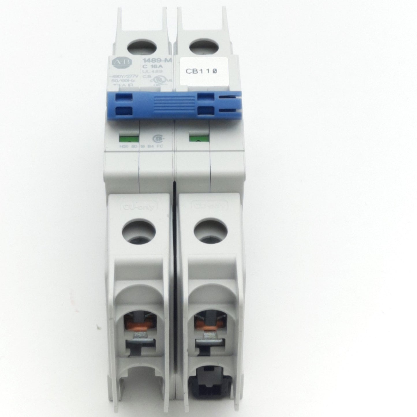 Used Allen Bradley 1489-M2C160 Thermal-Magnetic Circuit Breaker, 400VAC, 16 A, 2-Pole