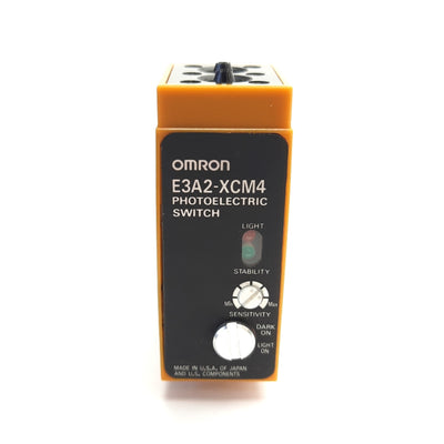 Used Omron E3A2-XCM4 Photoelectric Switch 240V Max Supply, SPDT, Used w/ E-32 Cables