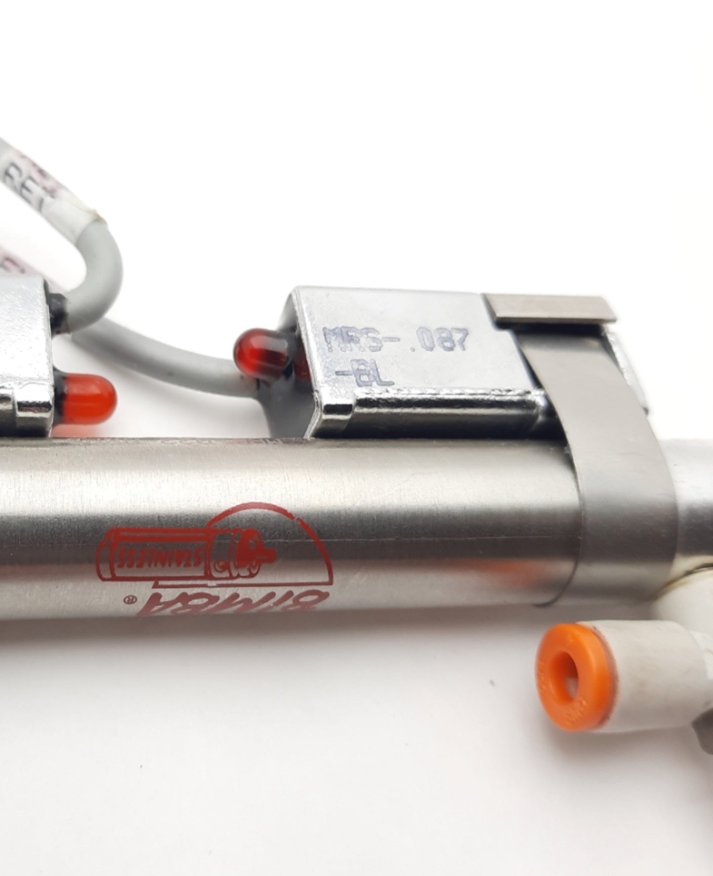 Used Bimba MRS-022-DXPB Air Cylinder 2" Stroke, 9/16" Bore w/ Magnetic Reed Switches