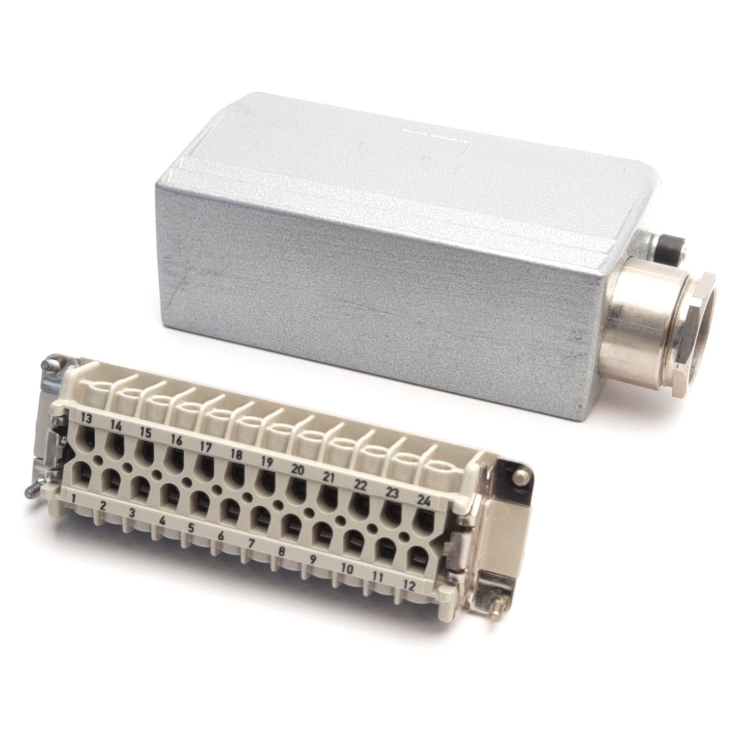 Used Lapp H-BE24BS HDC Connector And Housing 24Pin+PE, Female, 500V 16A, M25 Gland