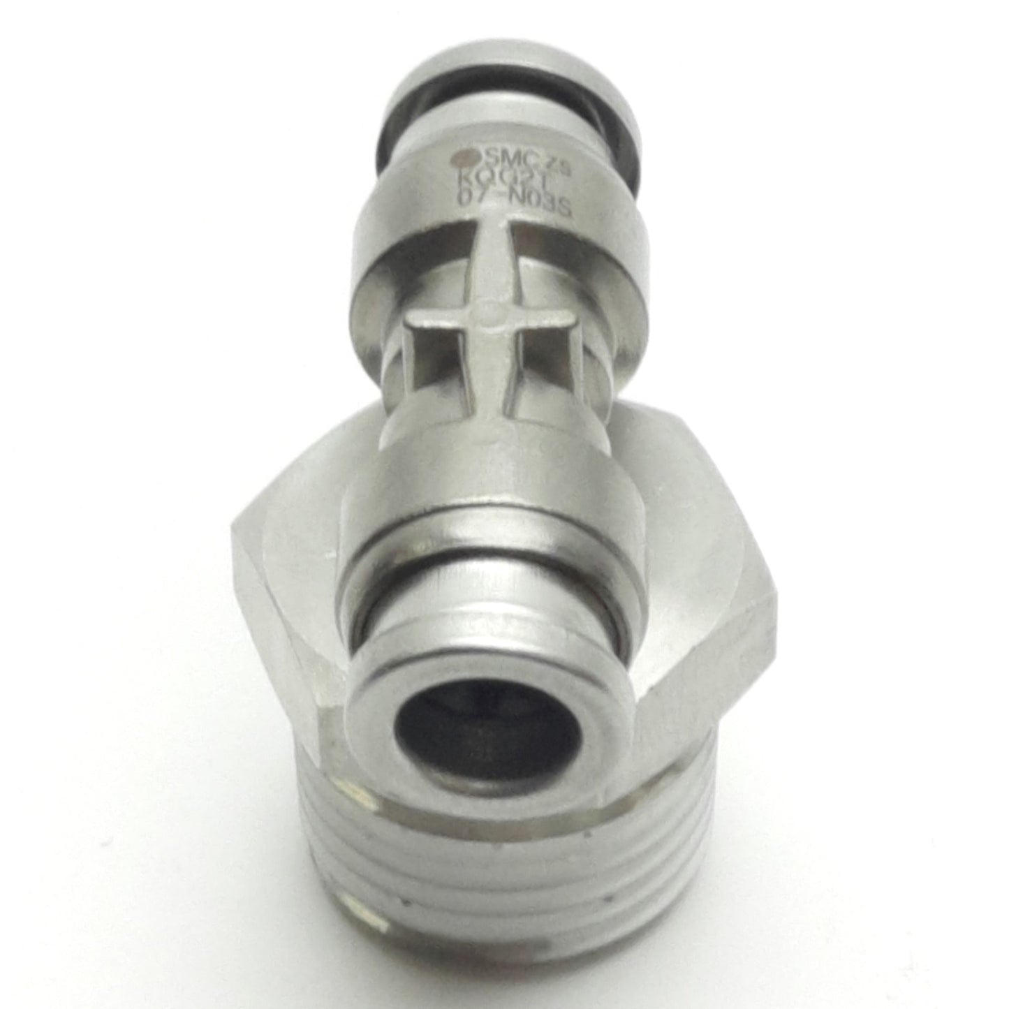 New SMC KQG2T07-N03S Stainless Steel Fitting, 3/8" NPT, 1/4" OD, -100kPa to 1MPa