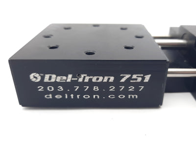 Used Del-Tron 751 Linear Ball Slide Positioning Stage, 1" Travel