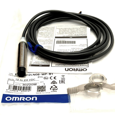 New Omron E2A-M12LN08-WP-B1 Proximity Sensor, 10-24V Supply, PNP-NO 3-Wire Output