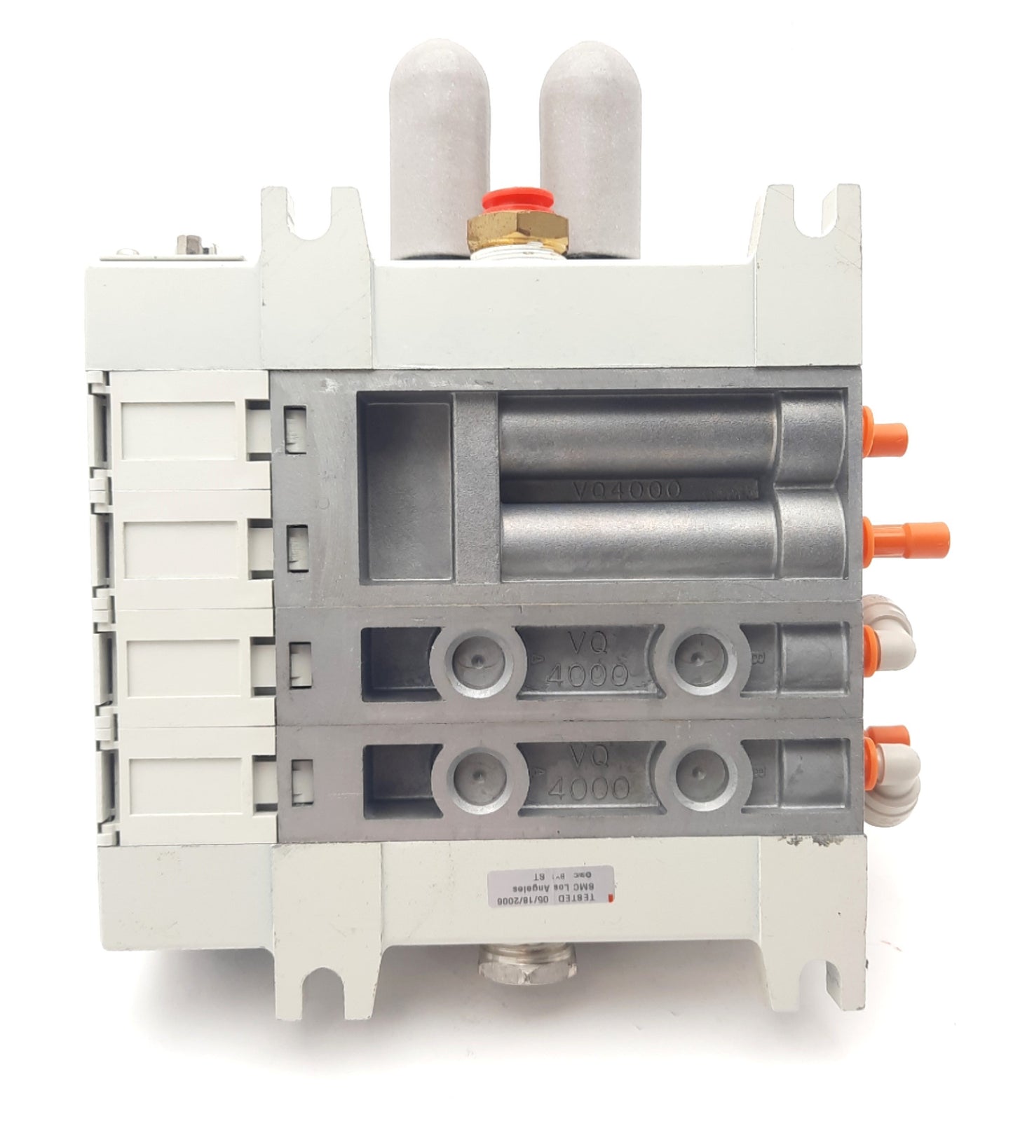 Used Bank of 4 SMC VQ4100-5 Solenoid Valves, 2-Position 5-Port, 24VDC