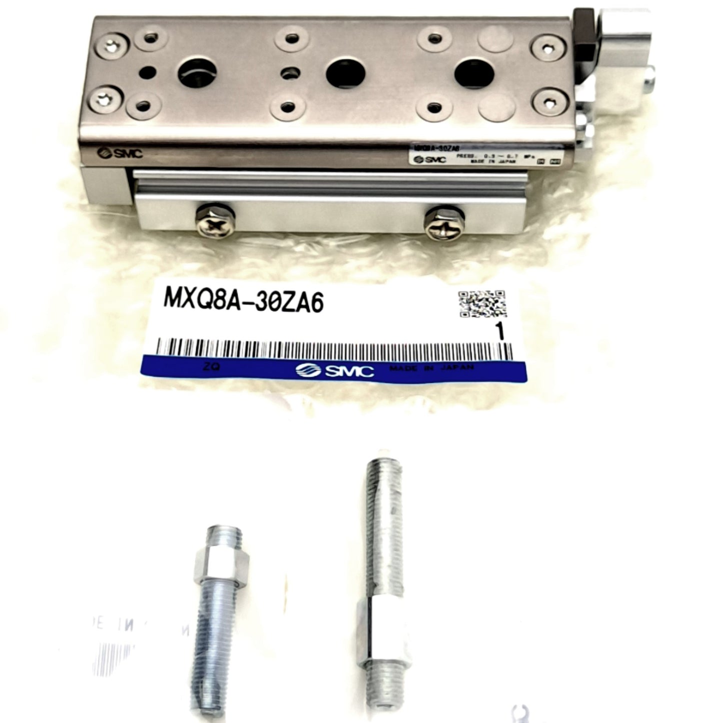 New SMC MXQ8A-30ZA6 Precision Slide Table, 8mm Bore, 30mm Stroke, Metal Stopper