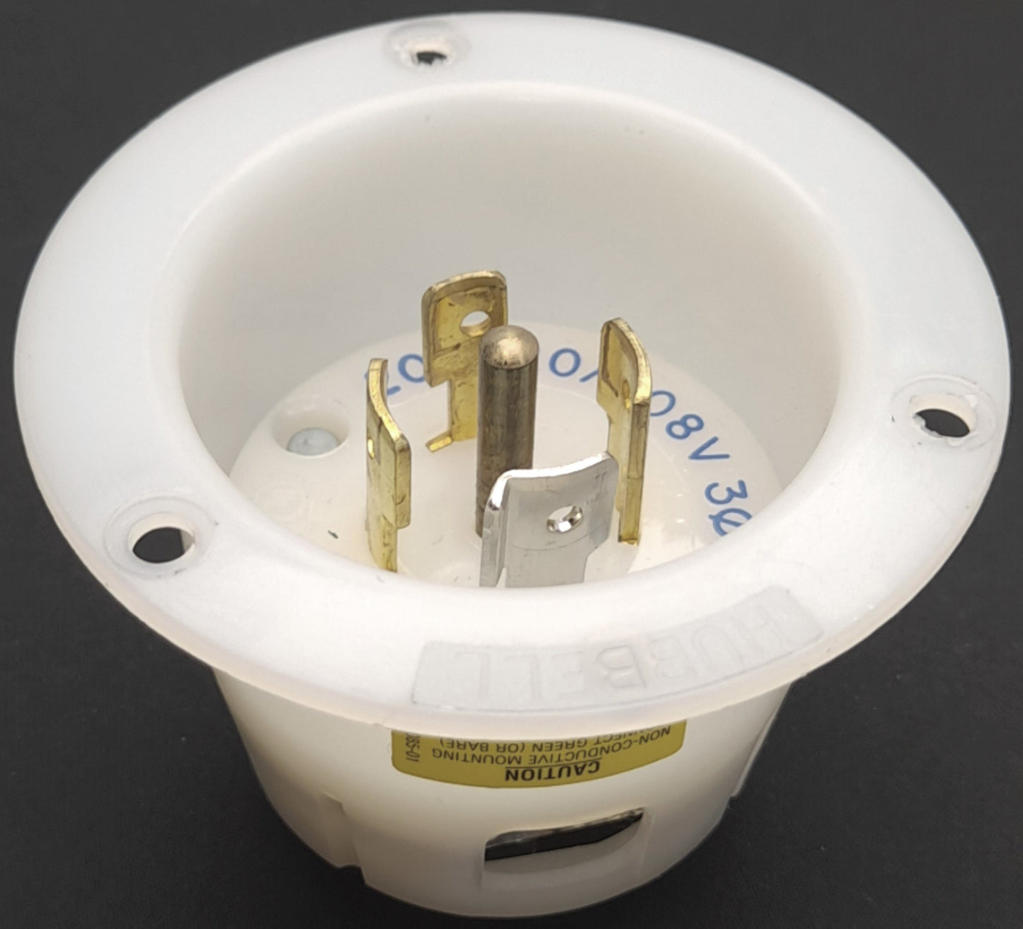 Used Lot of 2 Hubbell HBL2515ST Twist Lock Flanged Inlet w/ Spring Termination, 20A