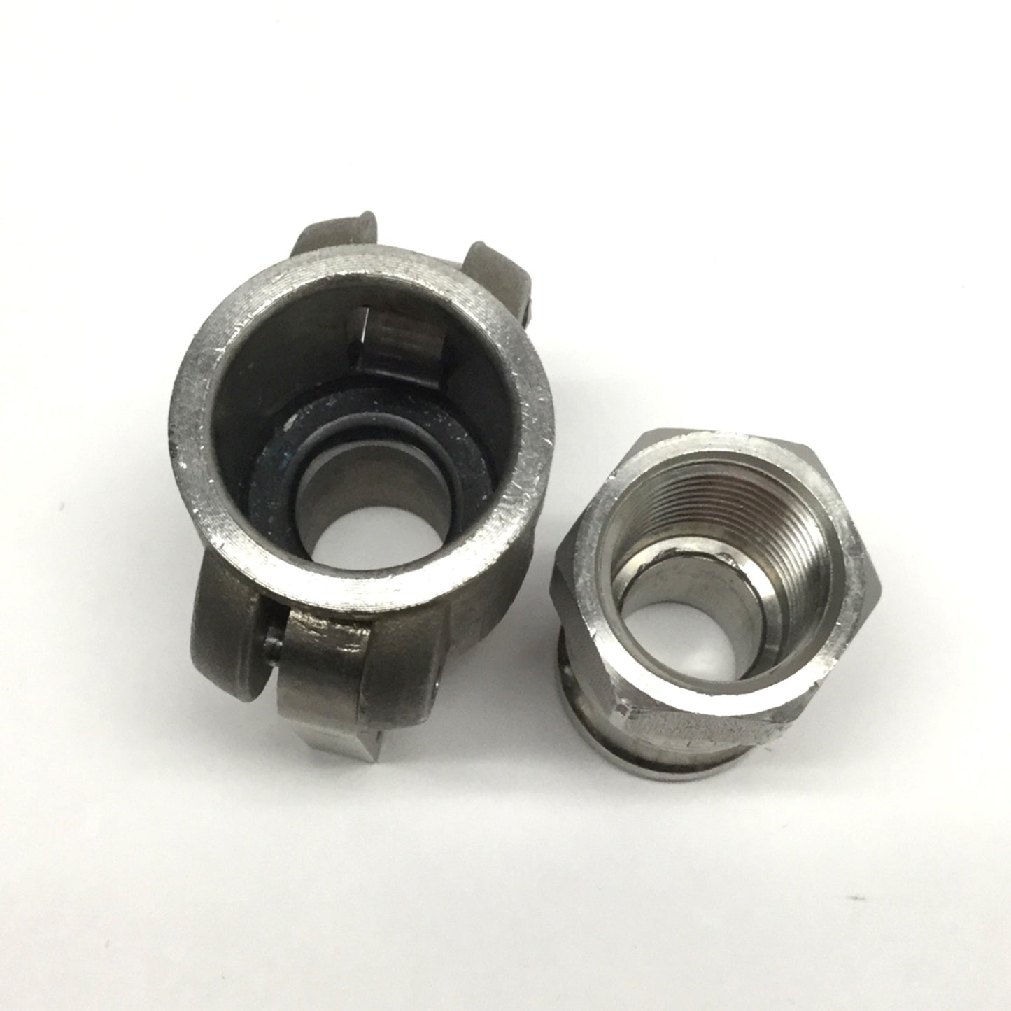 Used PT Coupling E05A & E05B 316 Stainless Cam & Groove Coupler w/ Adapter, 1/2" NPT