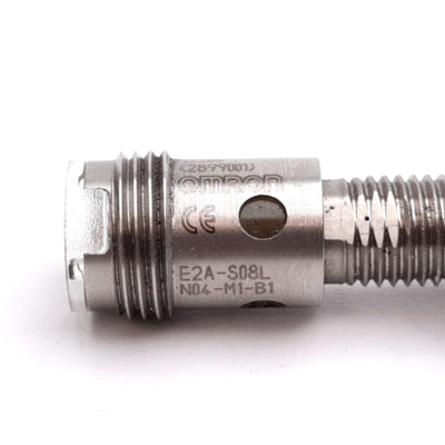 Used Omron E2A-S08LN04-M1-B1 Inductive Proximity Sensor, 4mm, 12-24VDC, PNP N/O