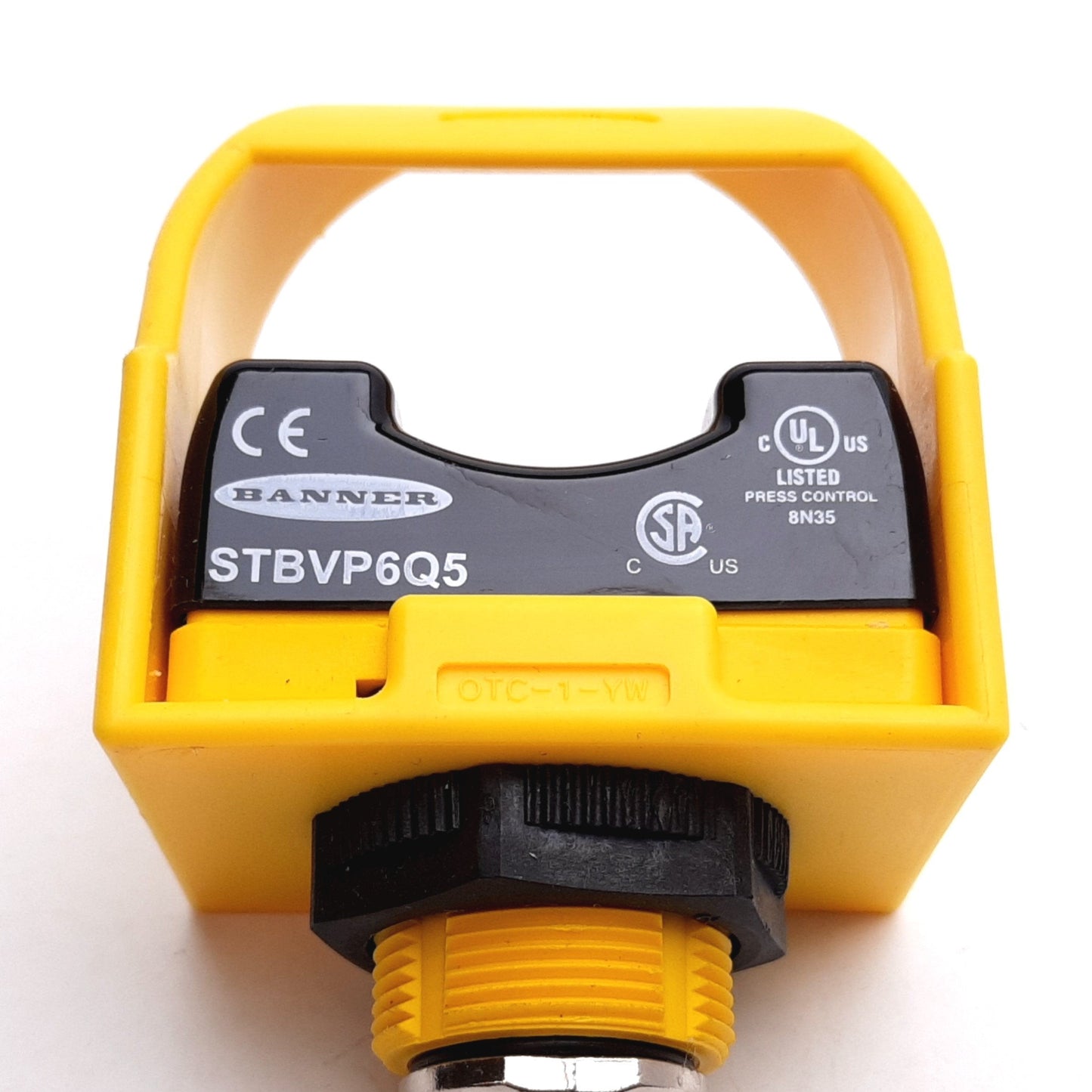 Used Banner STBVP6Q5 Safety Touch Button, 10-30VDC, PNP Output, 4-Pin M12, With Guard