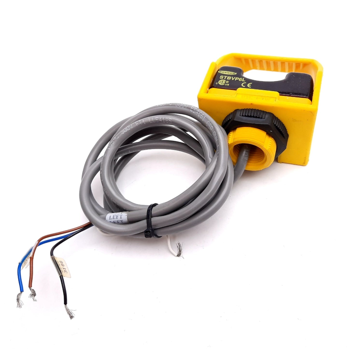 Used Banner STBVP6L Safety Touch Button, 10-30VDC, PNP Output, With OTC-1-YW Guard