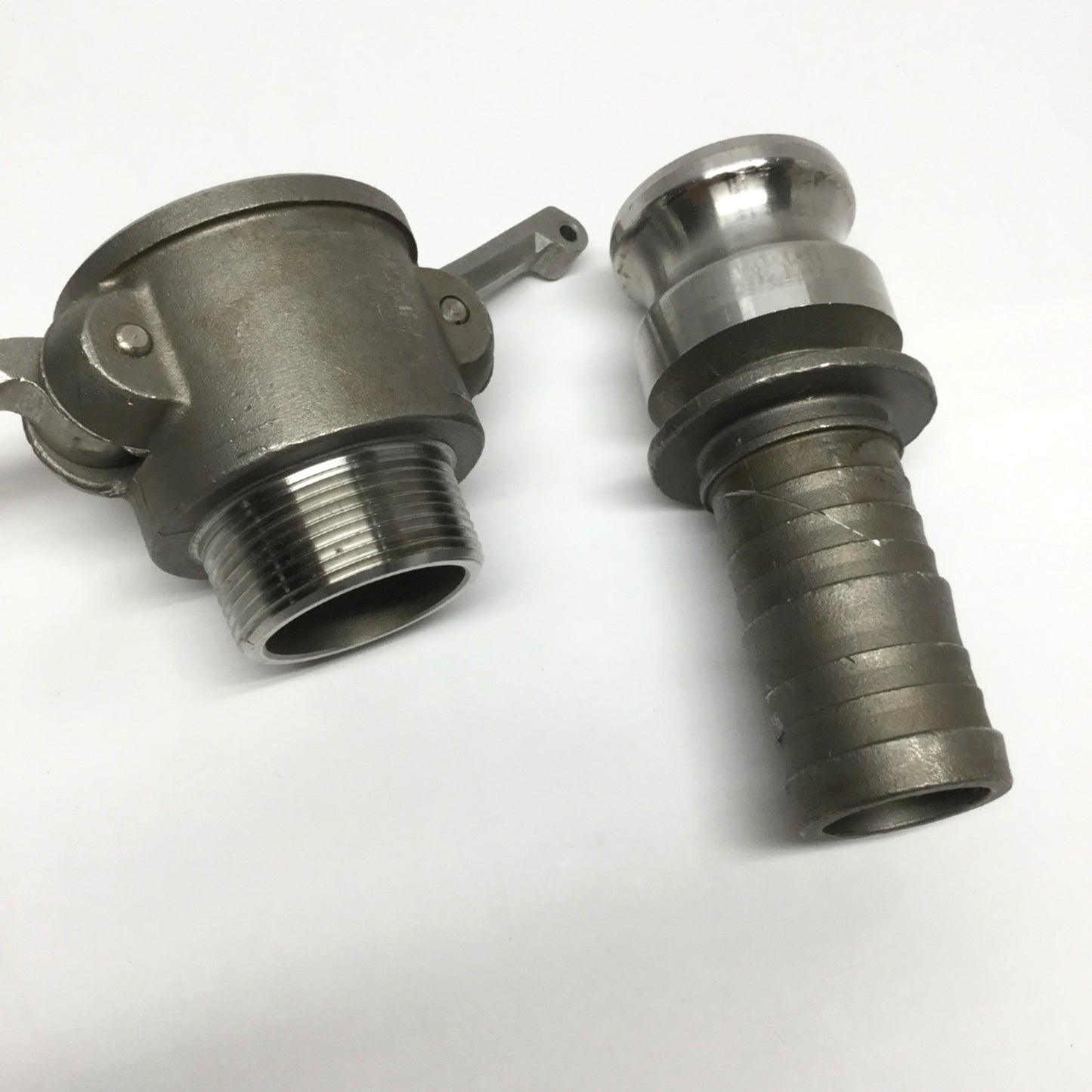 Used PT Coupling 15B & 15E 316SS Cam & Groove Coupler Ø1-1/2" w/Hose Shank Adapter