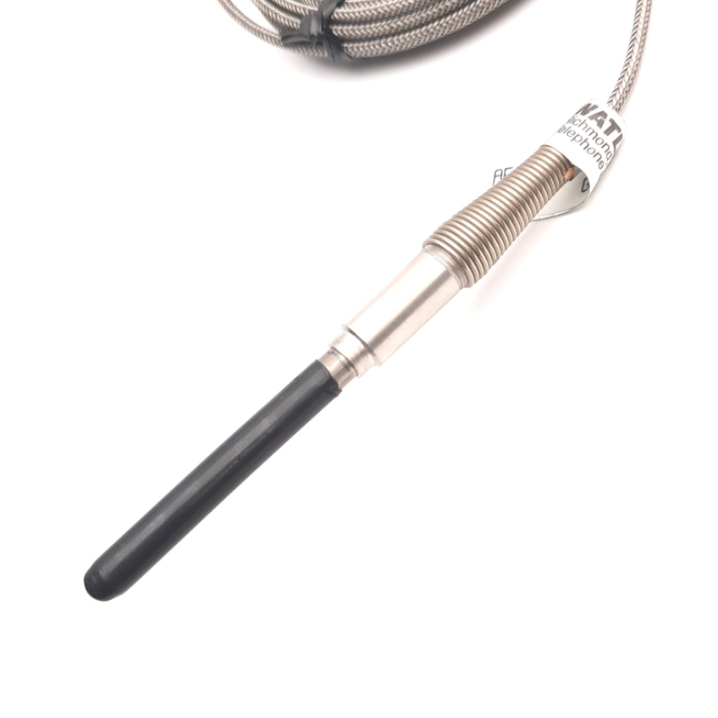 Used Watlow AFJM0TC020GJ120 Thermocouple, Type J, 1/4" X 2" Sheath, *Cut Coating*
