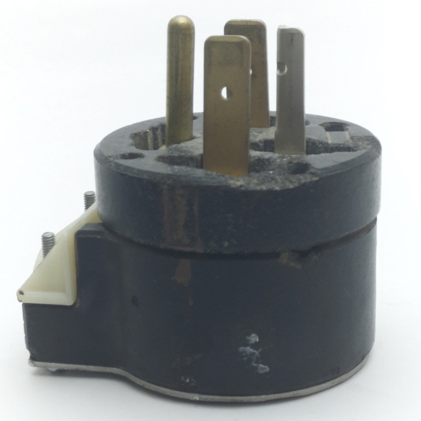 Used Hubbell NEMA14-30P Angled Male AC Plug, 3-Pole, 4-Wire, 30A 125/250VAC