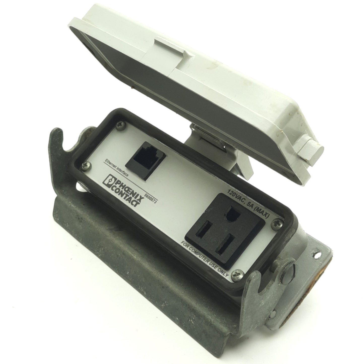 Used Phoenix Contact HC-P-RJ45-CAT5-(F/F)-120VAC Enclosure Passthrough Receptacle
