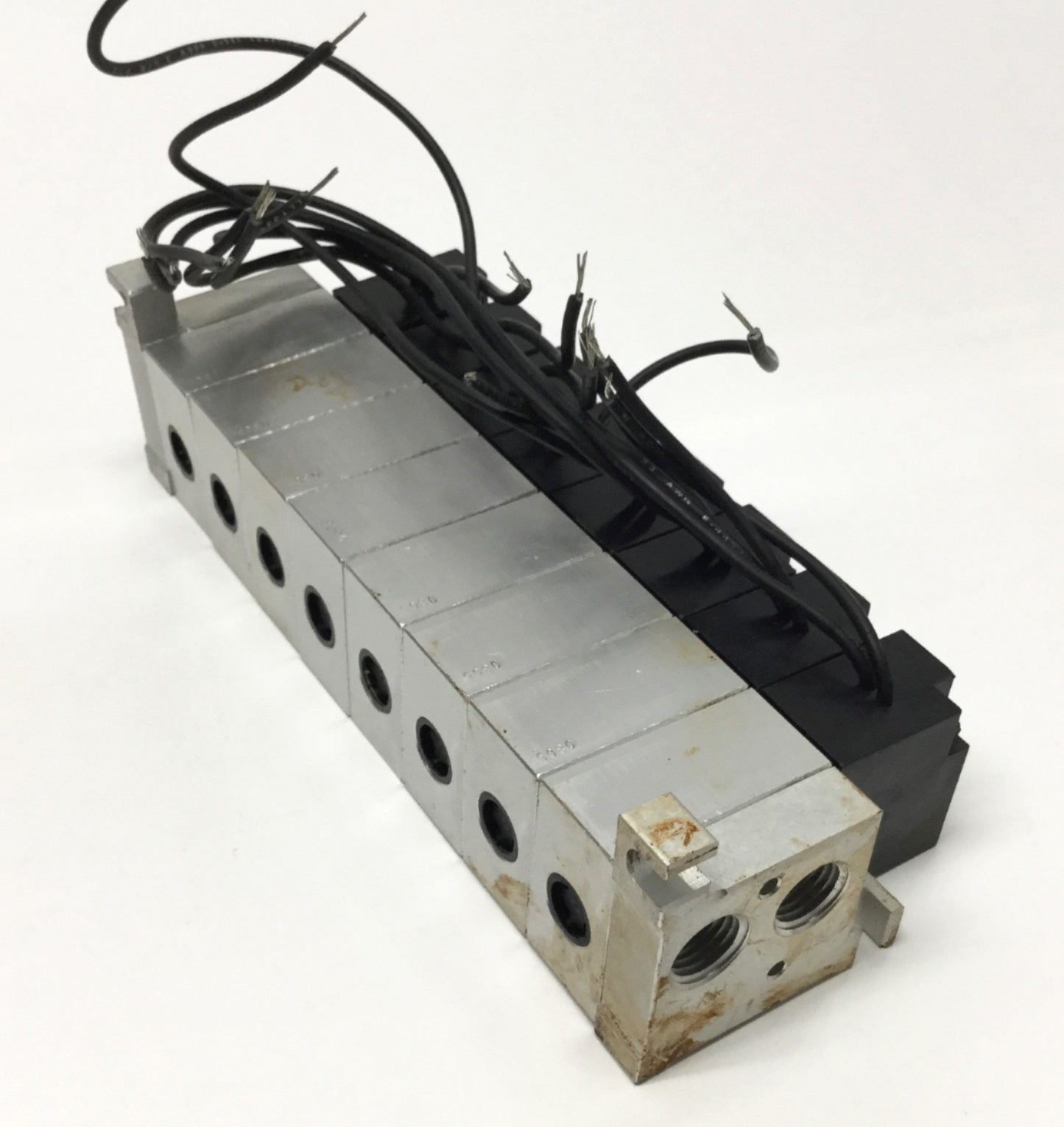Used Bank of 8 Humphrey S410 Stacking Solenoid Valves 2-Pos, 4-Way, 24VDC Coil