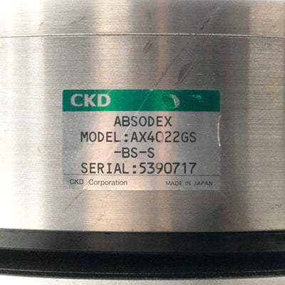 Used CKD AX4022GS ABSODEX Rotary Actuator/Motor 170mm OD Stage 45mm ID 7Nm 3? 230VAC