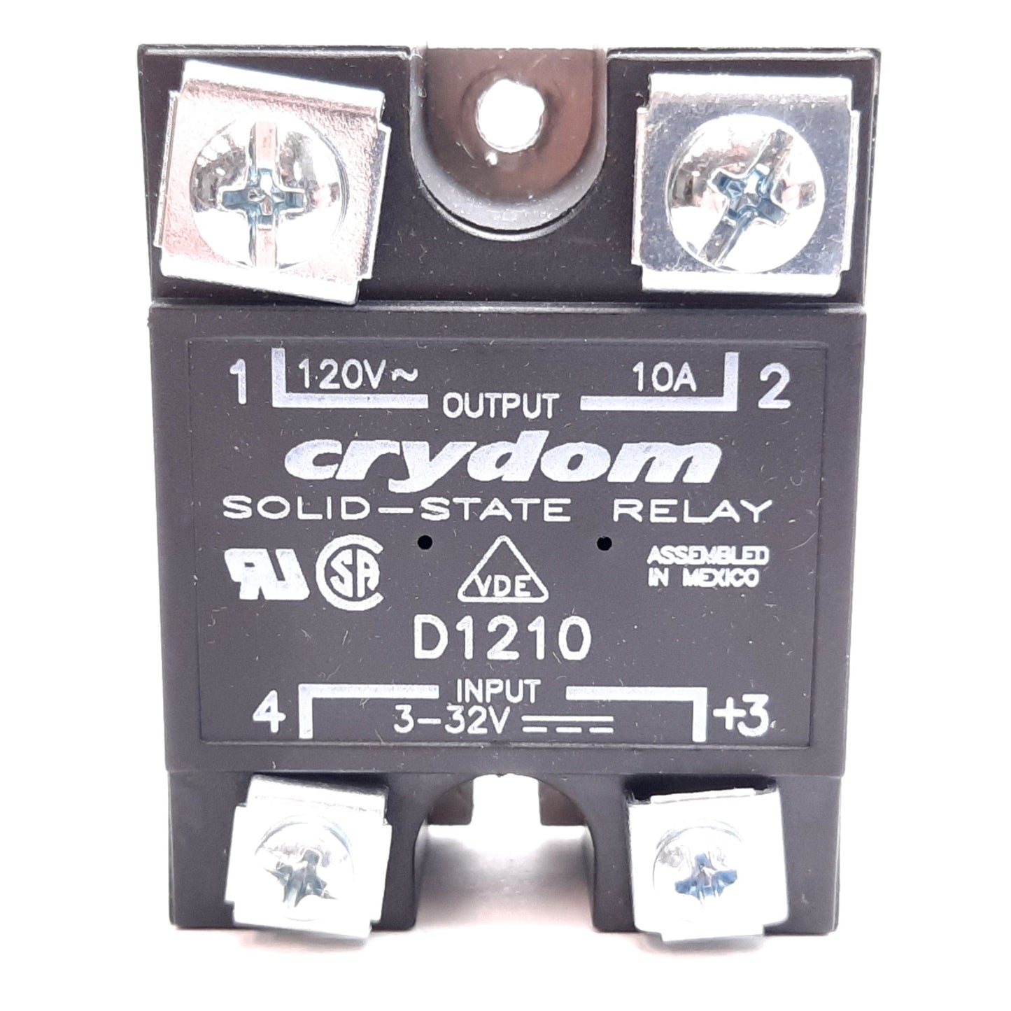 Used Crydom D1210 Solid State Relay, Control: 3-32VDC, Circuit: 120VAC 10A