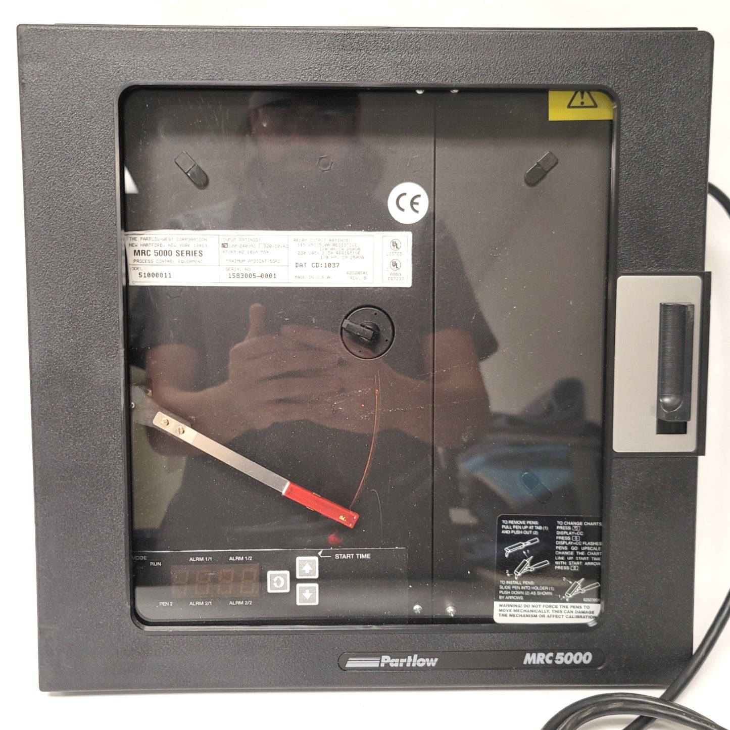 Used Danaher 51000011 MRC5000 10" Chart Recorder, T/C, RTD, mVDC, VDC, mA, 96-264VAC