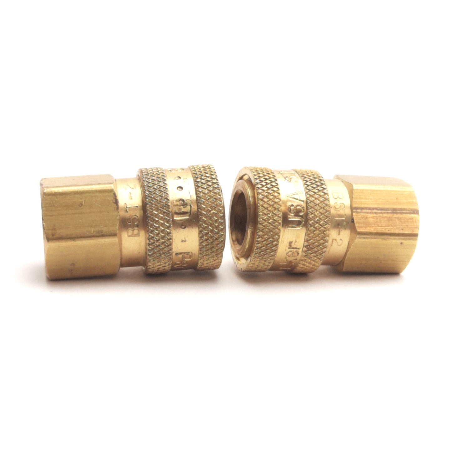 Used Lot of 2 Parker BST-2 Hydraulic Quick Connect Hose Coupling, 1/4" NPT Female