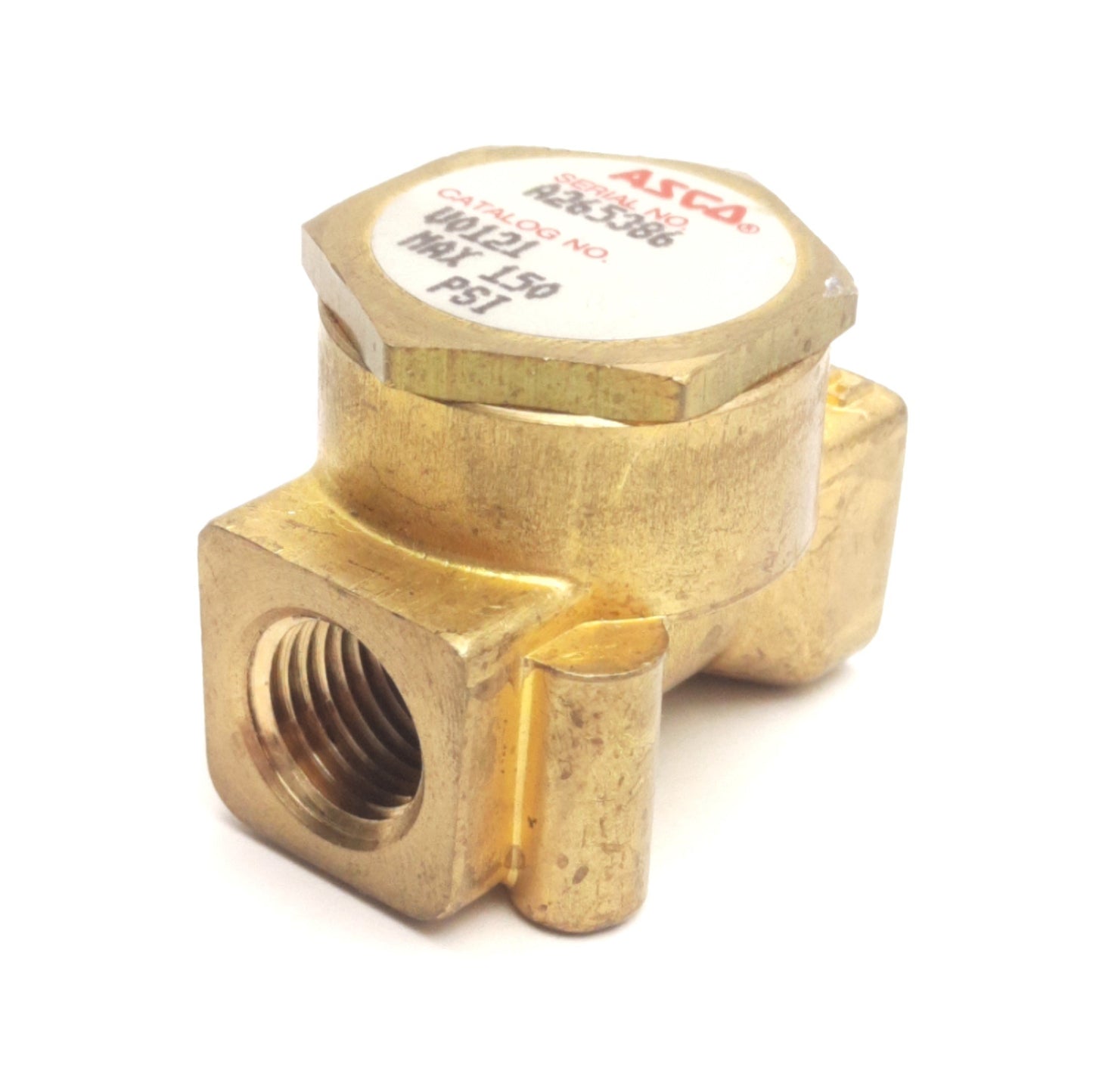 Used Asco V0121 High-Flow Compact Check Valve, 1/4" NPT, 9/32 Orifice, 150Psi Max