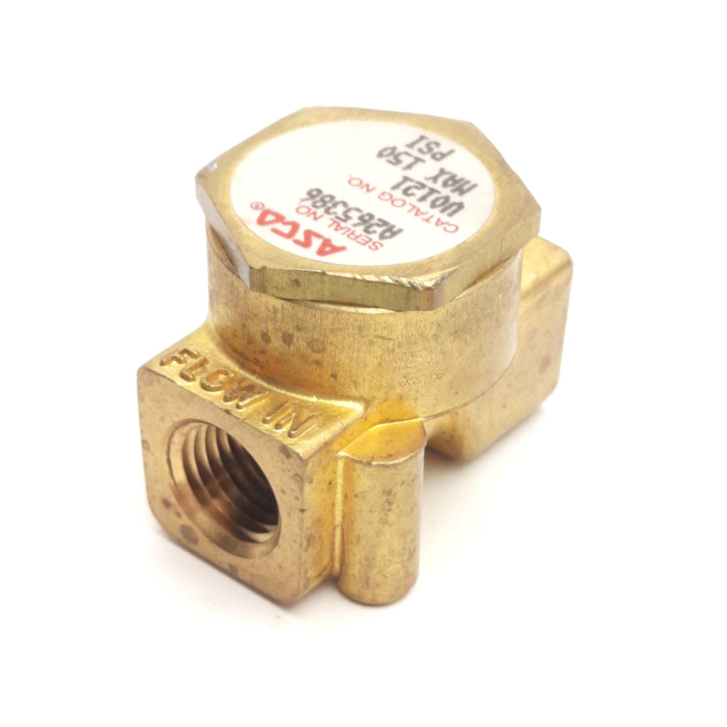 Used Asco V0121 High-Flow Compact Check Valve, 1/4" NPT, 9/32 Orifice, 150Psi Max