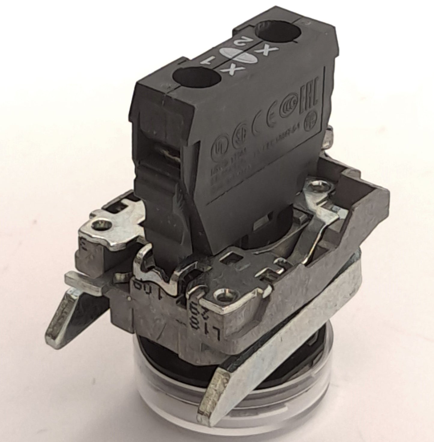 Used Lot of 2 Schneider Electric ZBV-M1 Light Module with 40mm White Pushbutton, 24V