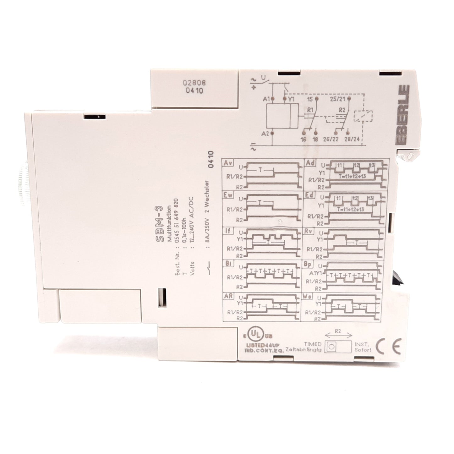 Used Eberle SBM-3 Time Delay Relay, Range: 0.01s to 100hr, Supply: 12-240VAC/DC
