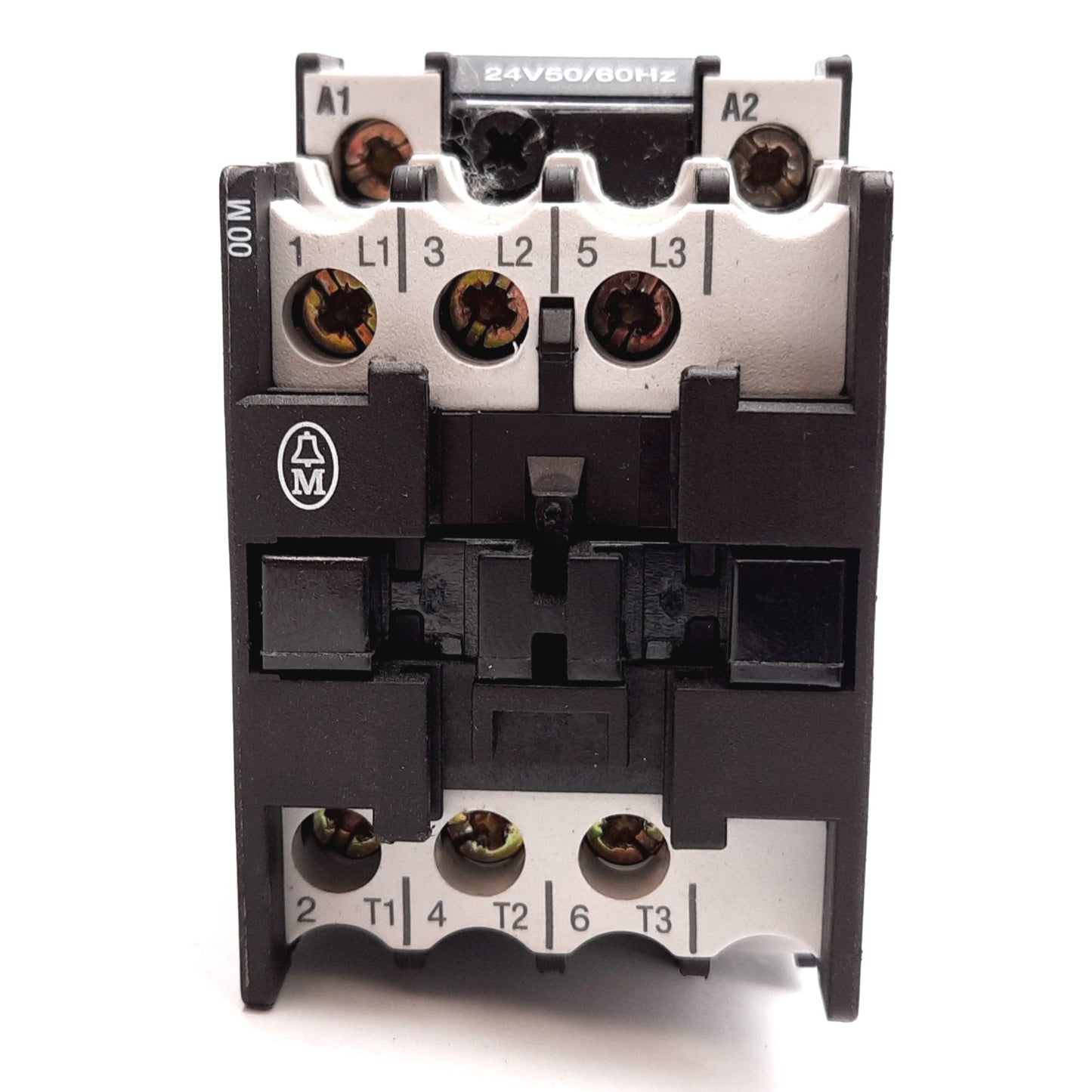Used Moeller DIL00M Contactor, 3-Pole, Coil: 24VAC 50/60Hz, Rating: 20A 600VAC