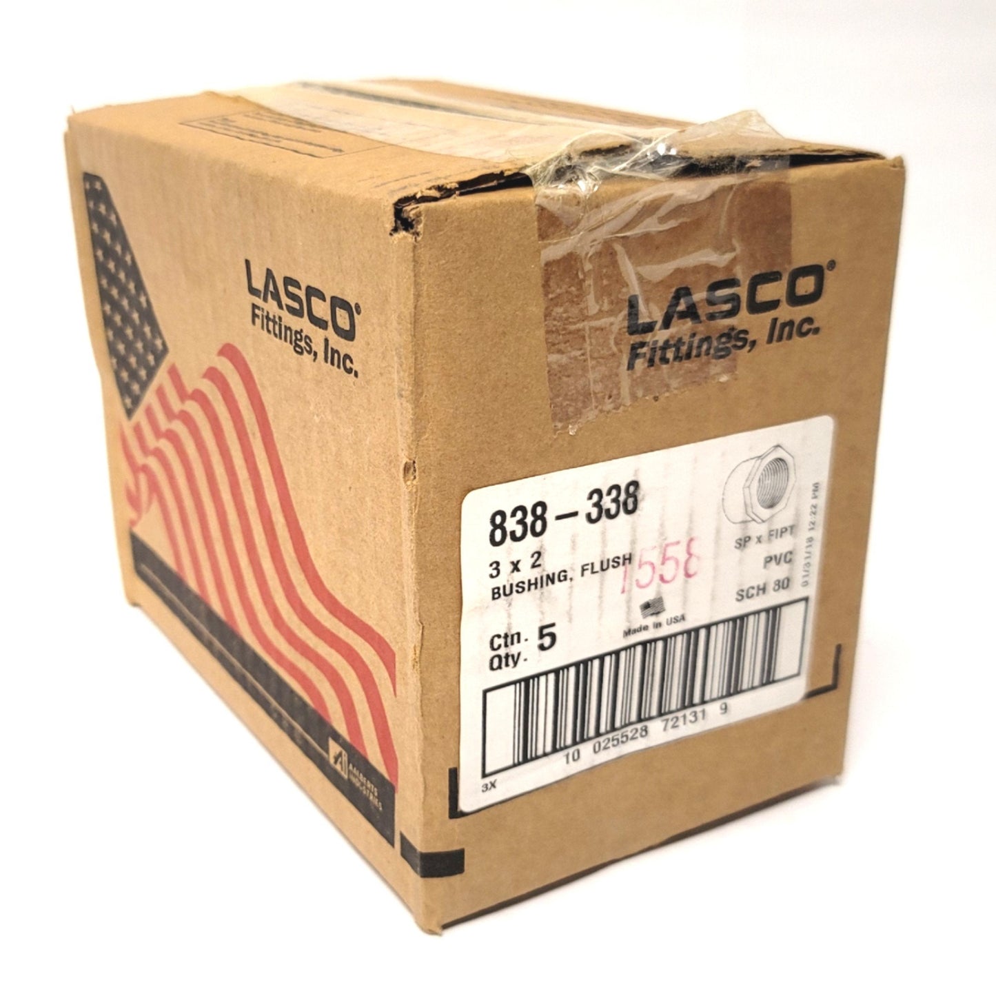 New Box Of 5 Lasco 838-338 Schedule 80 Reducer Bushings 3" x 2" SP To FIPT