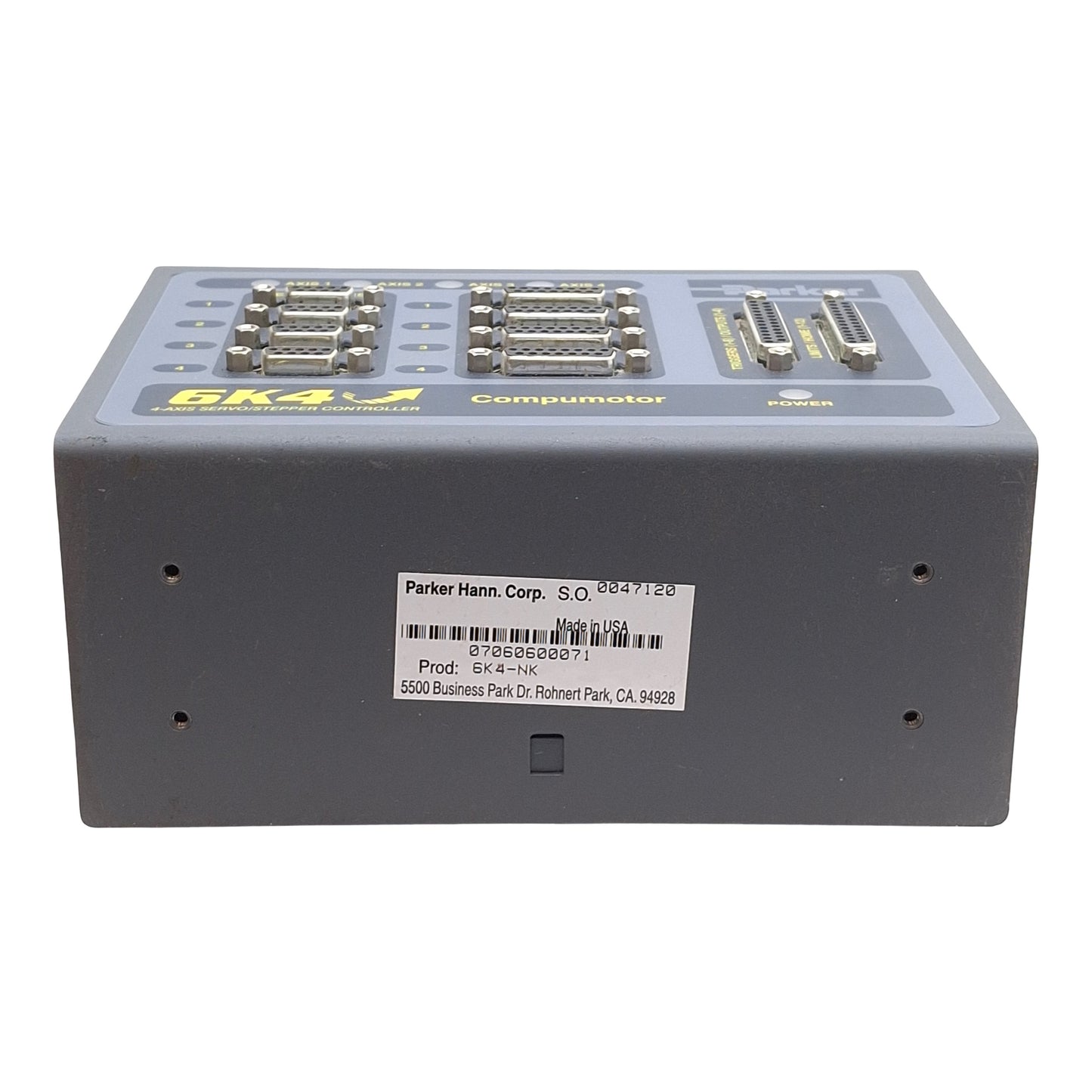 Used Parker 6K4-NK Compumotor Stepper/Servo Motion Control/Indexer, 4-Axis RS-232 24V