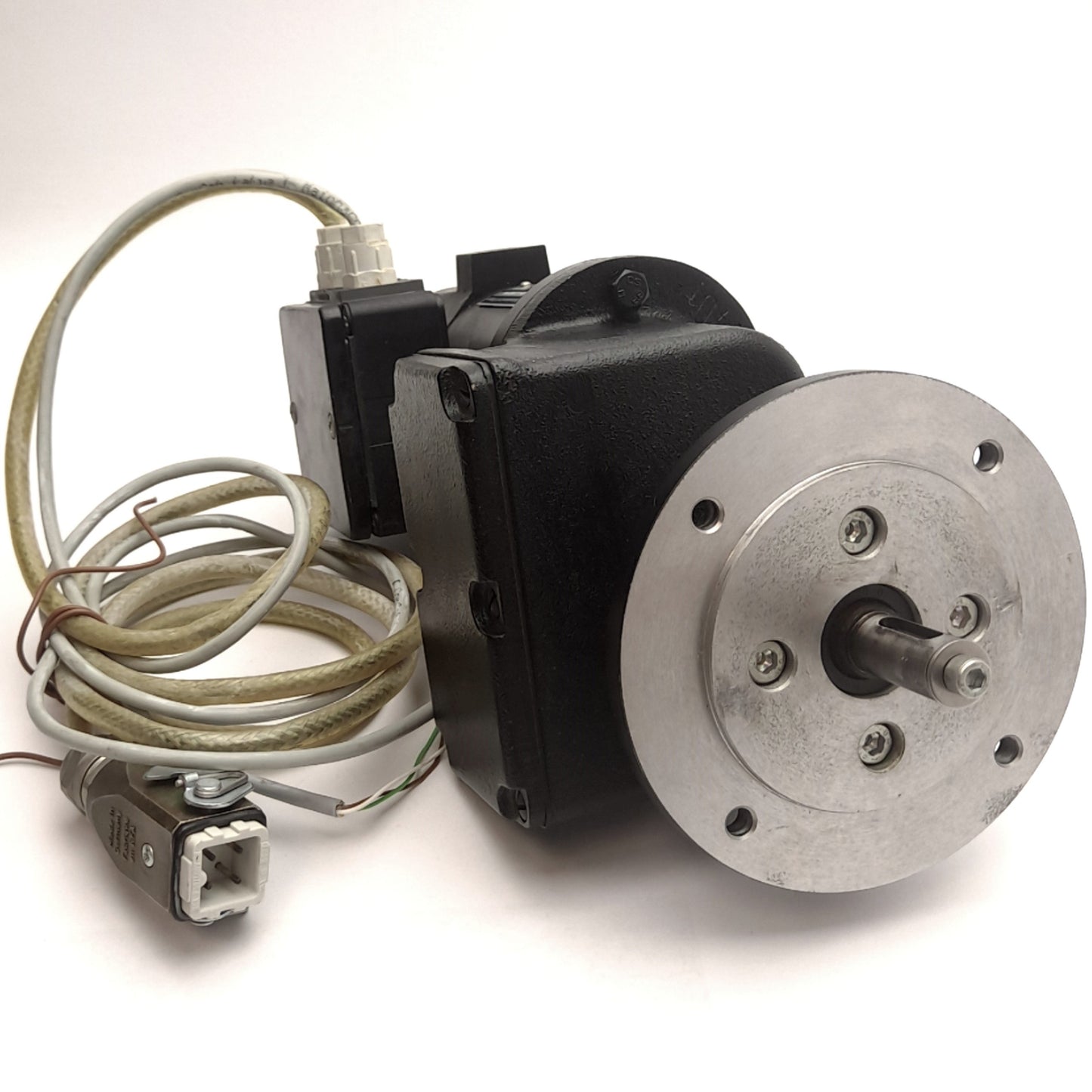 Used WEG EPG 023L1/500 Magnetic Gearmotor, 240:1, 12.5RPM Out, 24VDC 3.5A, 14mm Shaft