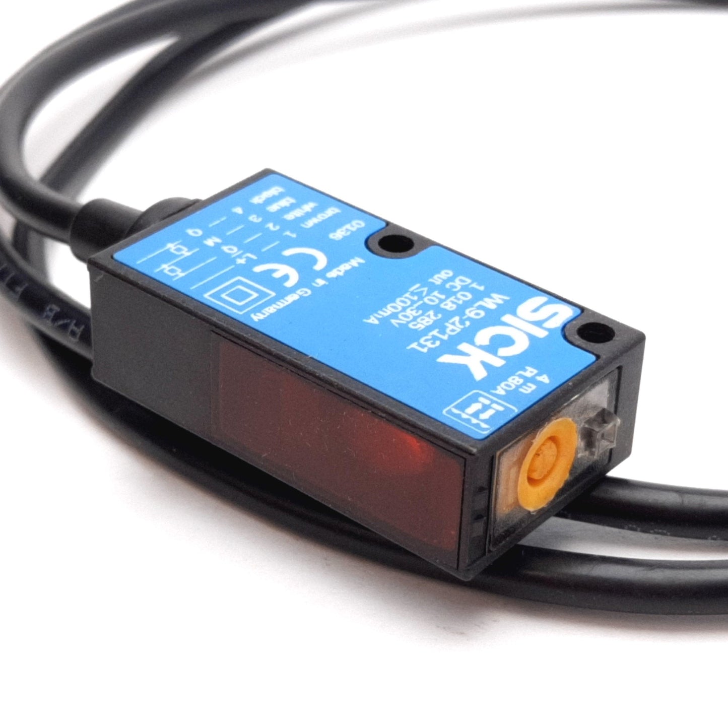 Used Sick WL9-2P131 Photoelectric Sensor, Retro-Reflective, 0-4m, 10-30VDC, PNP