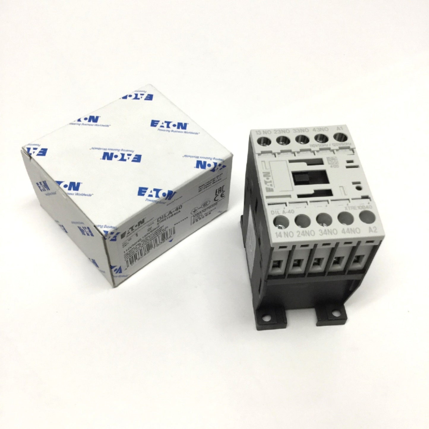 New Eaton Moeller DIL A-40 IEC Contactor Control Relay 4-Pole NO, 110/120VAC Coil