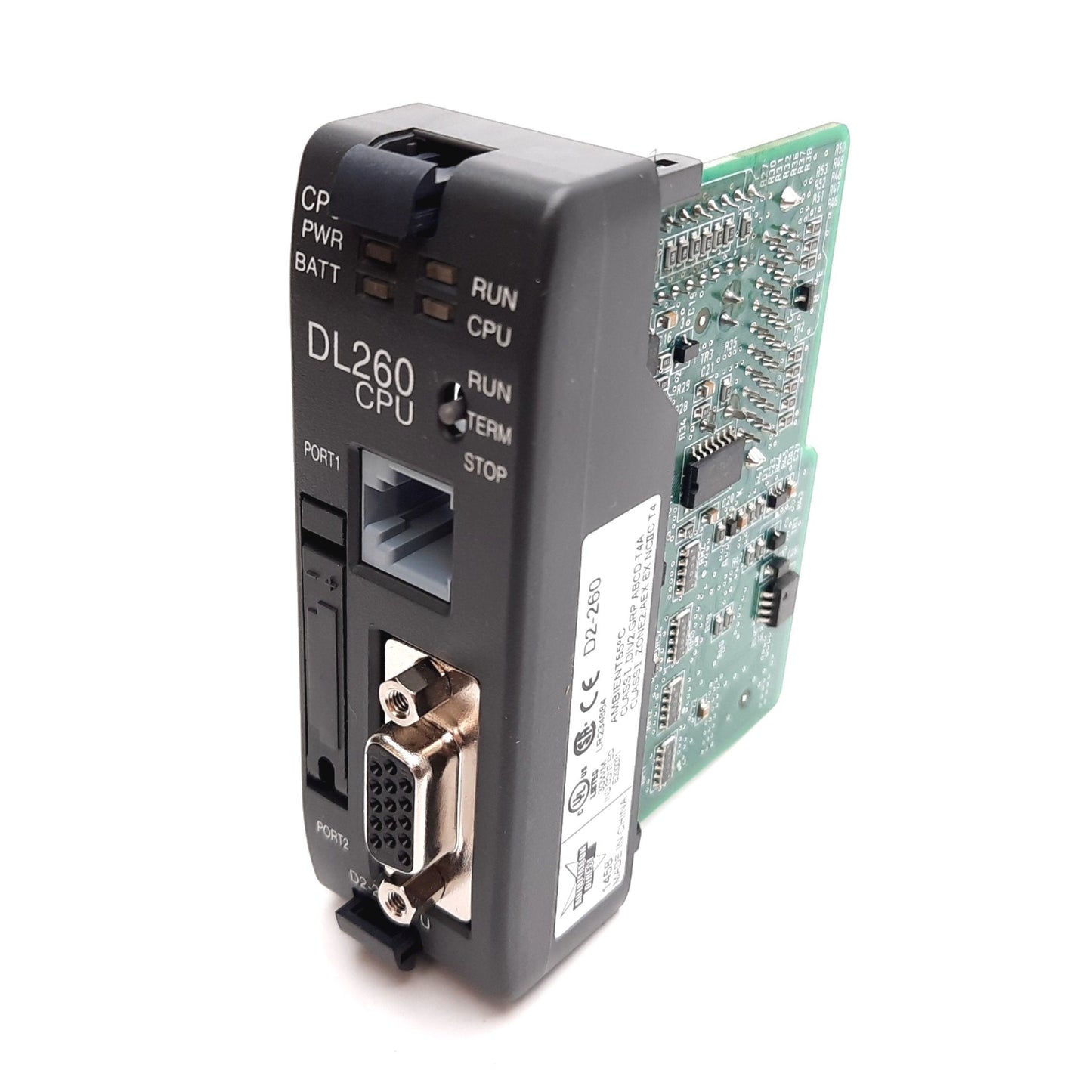 New Automation Direct D2-260 DirectLOGIC CPU Module, RJ12 / 15-Pin D-Sub Female