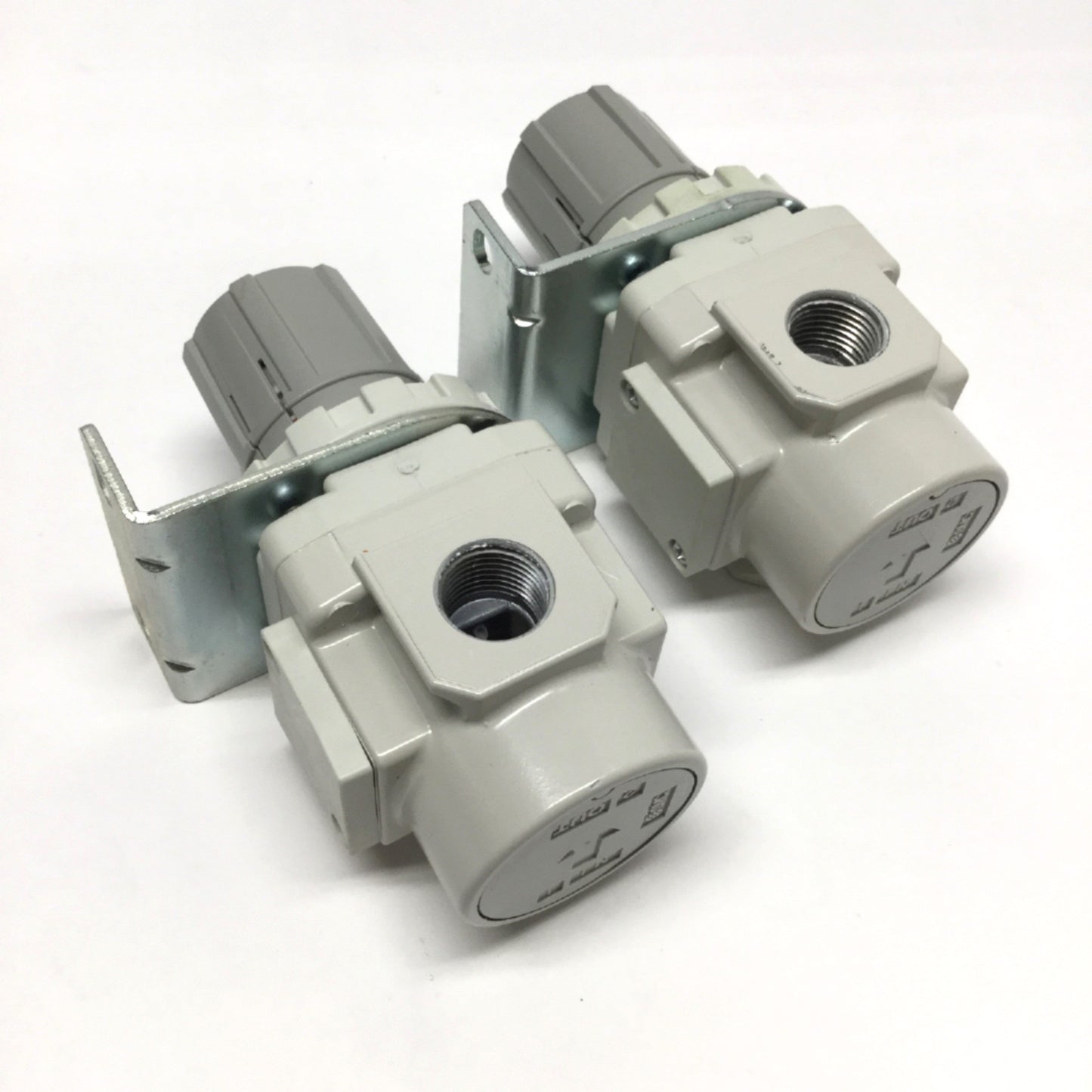 Used Lot of 2 SMC AR30K-N03-Z-B Regulator w/ Backflow Function, 7-125psi, 3/8" NPT