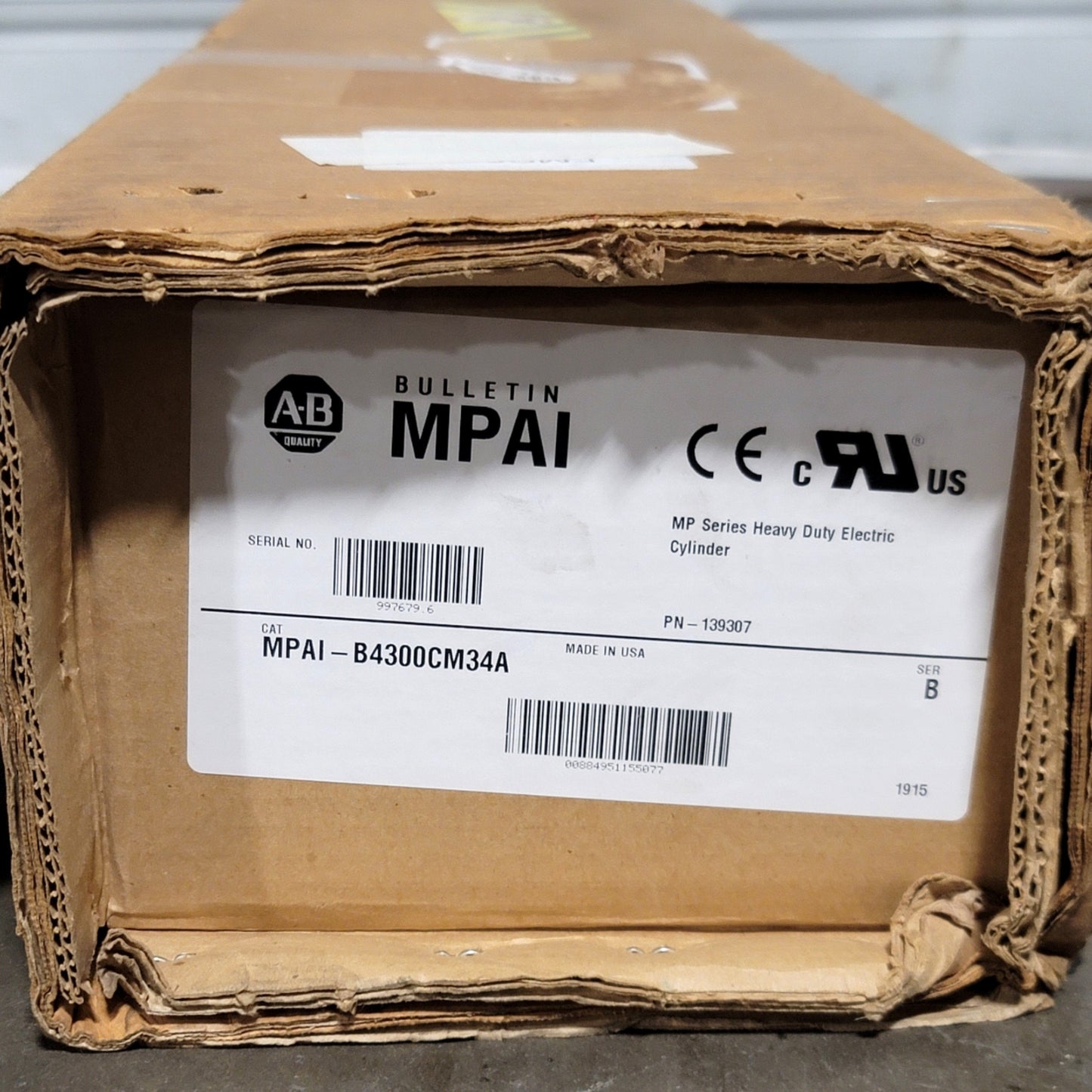 New Allen Bradley MPAI-B4300CM34A Heavy Duty Actuator 300mm Stroke, 2000lbs Force