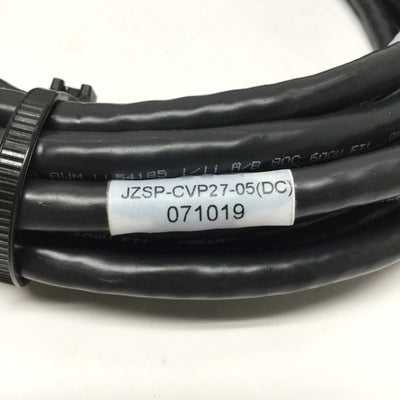 Used Yaskawa JZSP-CVP27-05 Servopack Absolute Encoder Flex Cable w/Battery Case, 5m