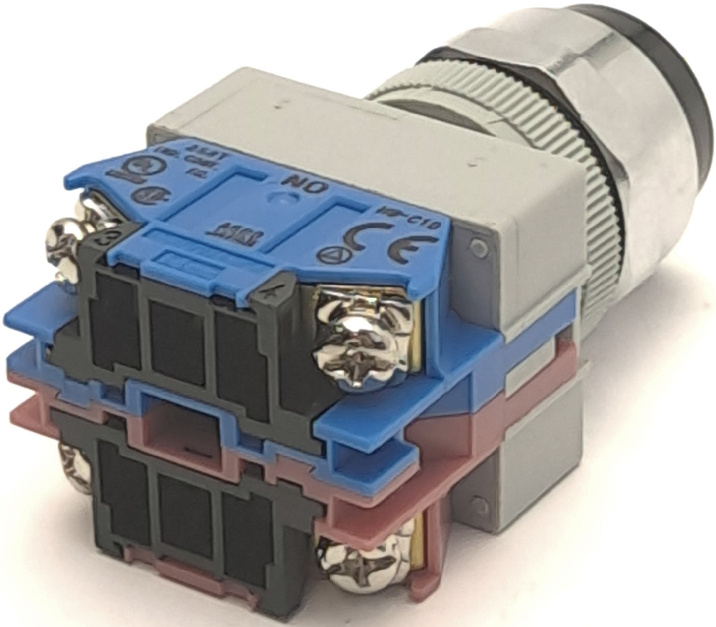 Used Idec ASW0213 Key Selector Switch w/ Contact Blocks, 1NC 1NO Contact, 600V, 10A