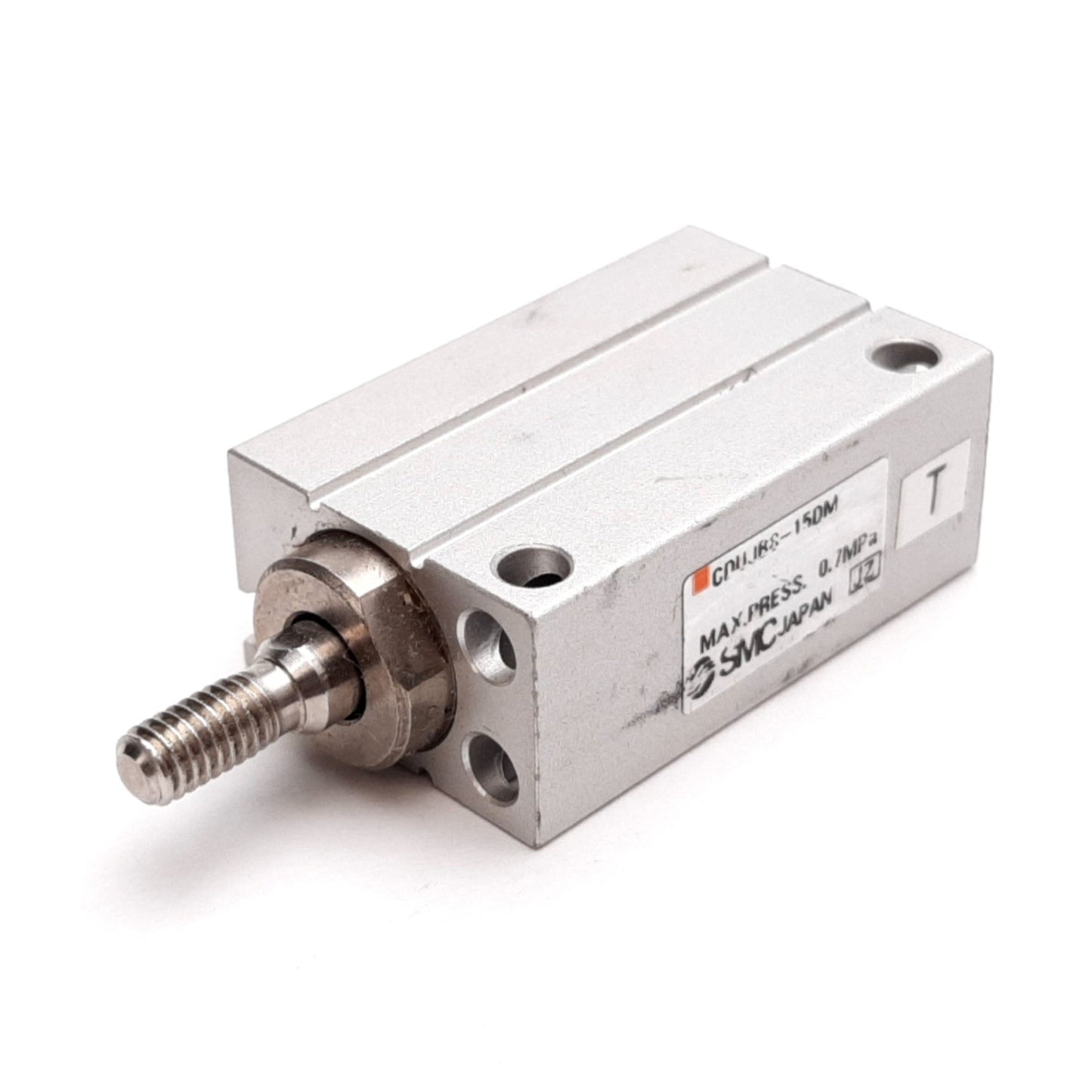 Used SMC CDUJB8-15DM Mini Free Mount Cylinder, Bore: 8mm, Stroke: 15mm, 0.7MPa M3x0.5