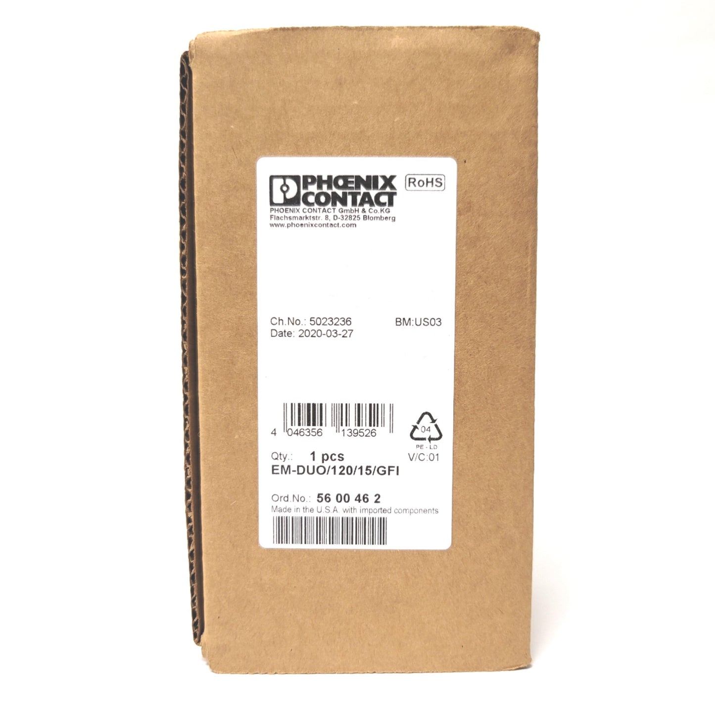 New Phoenix Contact EM-DUO/120/15/GFI 5600462 DIN Rail Mounted Power Outlet 120V 15A