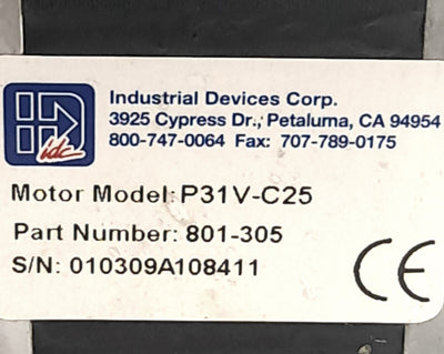 Used Industrial Devices Corporation 801-305 Electric Motor For P31V Series Drive Pump