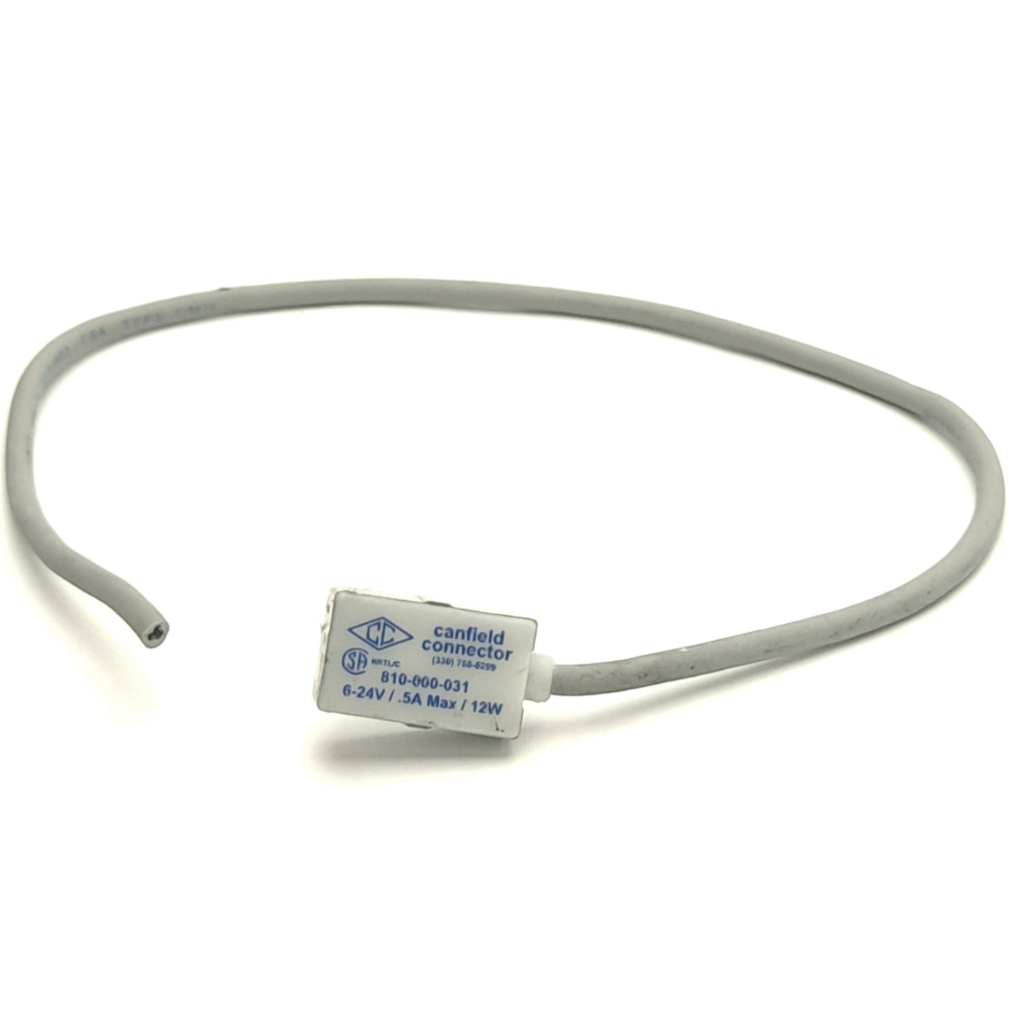 Used Canfield 810-000-031 Magnetic Reed Switch, 1x NO PNP, 6-24VDC, .5A Max, 12W Max