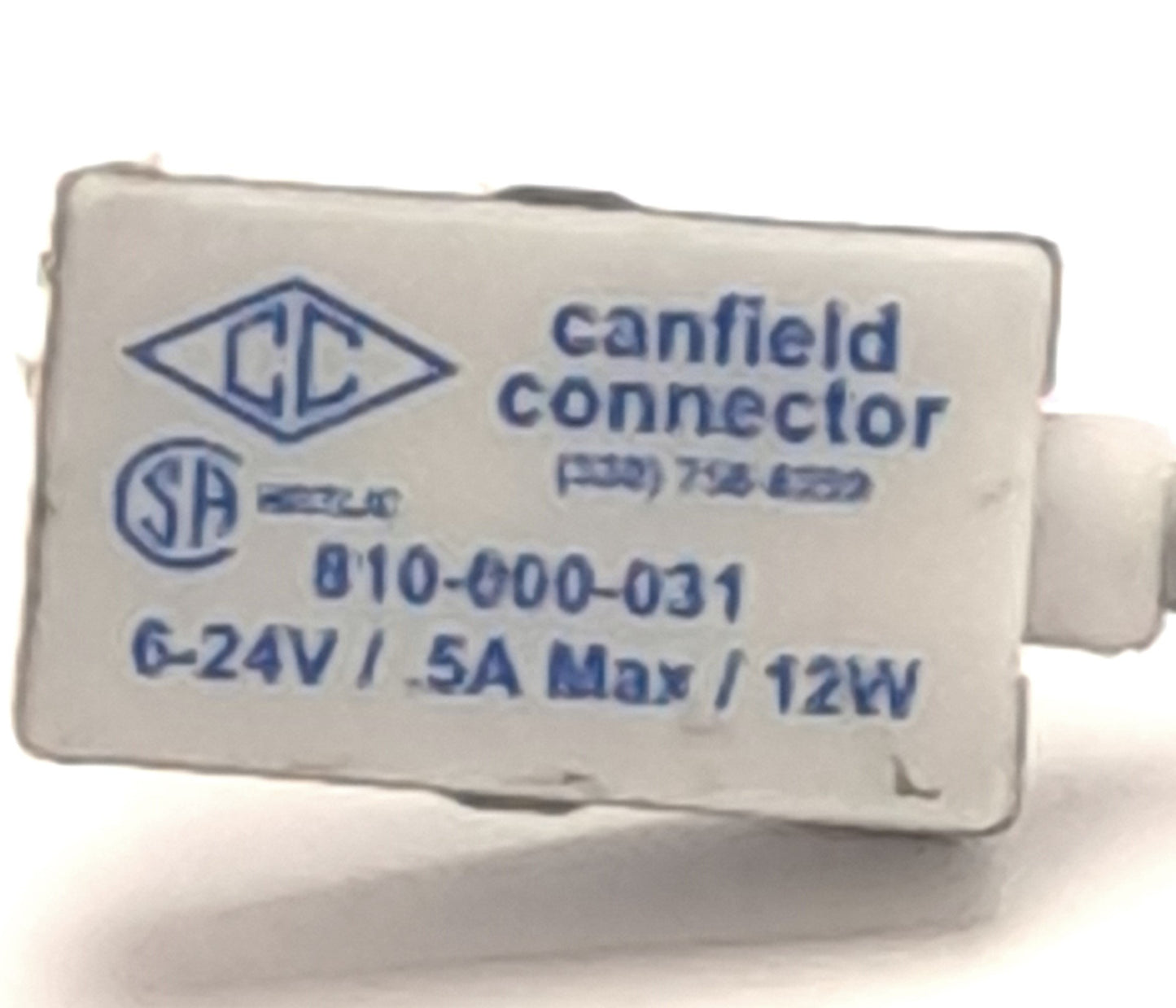 Used Canfield 810-000-031 Magnetic Reed Switch, 1x NO PNP, 6-24VDC, .5A Max, 12W Max